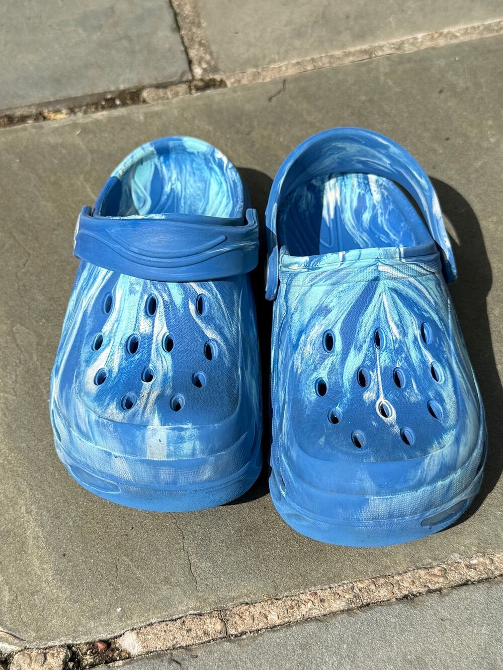 Marbled Clogs — Blue Tie-Dye
